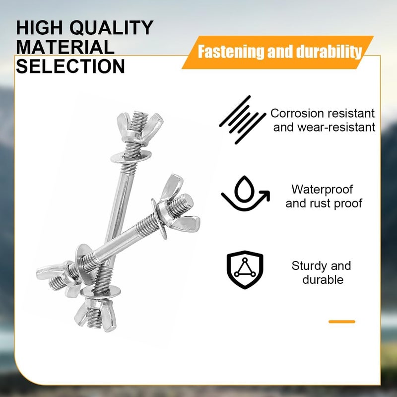 Sandfren 2PCS Car Air Cleaner Stud Kit, Stainless Steel Vehicle Air Cleaning Mounting Bolt, Performance Automotive Carburetor Stud Wing Nut Adapter Set Accessories, Universal Fit (5.91 x 0.20 inches) - Image 4